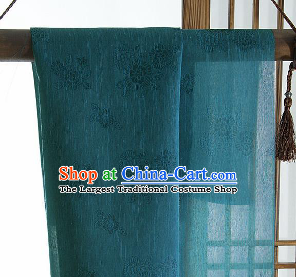 Asian Korean Traditional Peacock Green Tough Silk Fabric Hanbok Silk Material