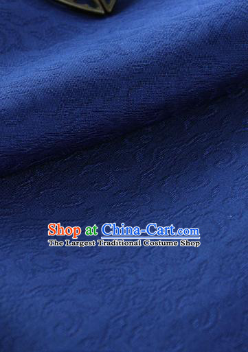 Asian Korean Traditional Royalblue Tajung Fabric Classical Pattern Thin Tough Silk Fabric Hanbok Silk Material