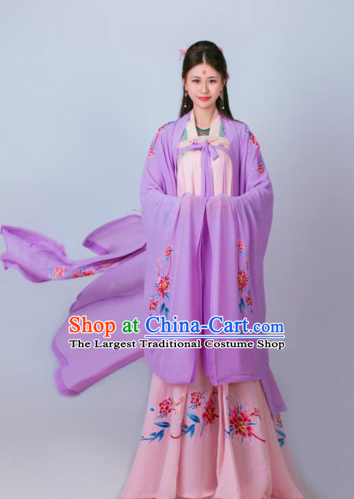 Chinese Ancient Tang Dynasty Palace Princess Hanfu Dress Traditional Royal Lady Historical Costumes