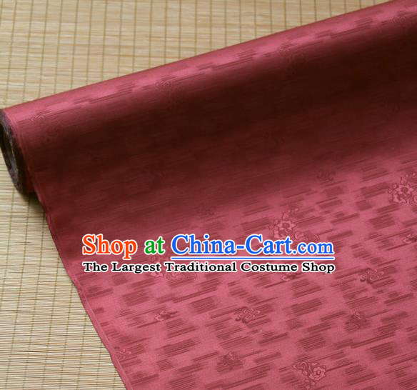 Traditional Asian Classical Roses Pattern Purplish Red Brocade Drapery Korean Hanbok Palace Satin Silk Fabric