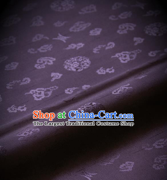 Traditional Asian Purple Brocade Drapery Korean Hanbok Palace Satin Silk Fabric