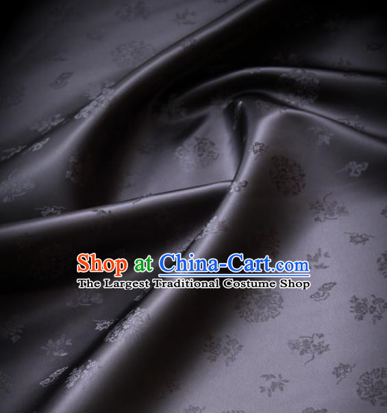 Traditional Asian Cloth Drapery Grey Brocade Korean Hanbok Palace Satin Silk Fabric