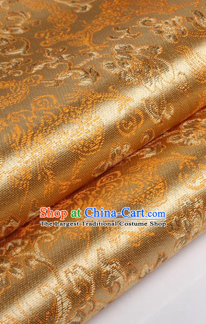 Chinese Traditional Golden Brocade Fabric Tang Suit Classical Pattern Design Tang Suit Silk Material Satin Drapery