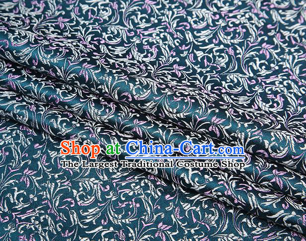 Top Grade Chinese Traditional Atrovirens Brocade Fabric Tang Suit Satin Material Classical Pattern Design Drapery