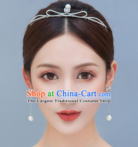 Top Grade Handmade Bride Baroque Zircon Pearl Royal Crown Princess Hair Accessories for Women