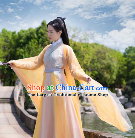 Asian Chinese Ancient Peri Costumes Traditional Princess Hanfu Dress for Women
