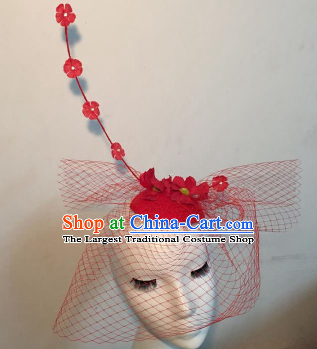 Top Grade Halloween Catwalks Headdress Brazilian Carnival Red Top Hat for Women
