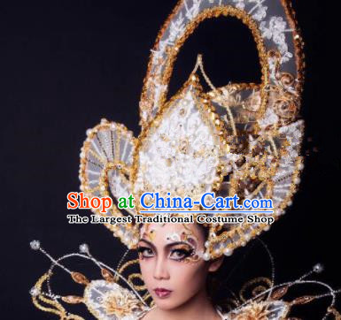 Top Grade Halloween Catwalks Headdress Palace Queen Hat Hair Accessories for Women