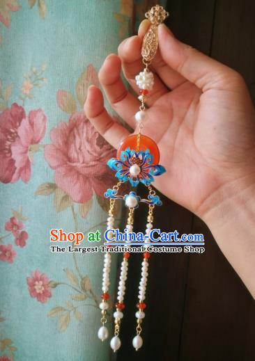 Chinese Classical Jewelry Accessories Traditional Hanfu Brooch Pearls Tassel Pendant for Women