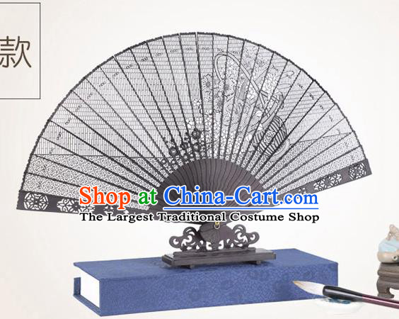 Chinese Traditional Crafts Sandalwood Folding Fans Pierced Fans Accordion Fan