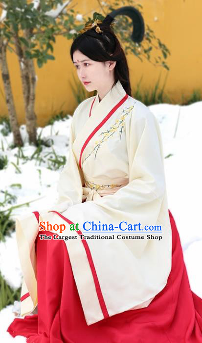Chinese Ancient Hanfu Dress Traditional Han Dynasty Princess Embroidered Costumes for Women
