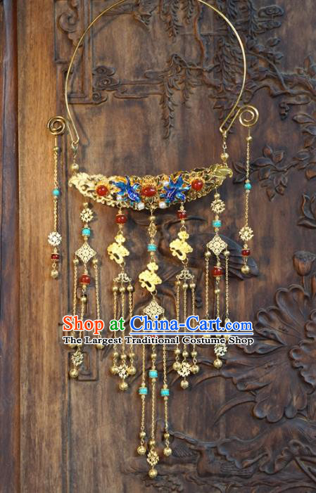 chinese Traditional Blueing Necklace Ancient Bride Jewelry Accessories for Women