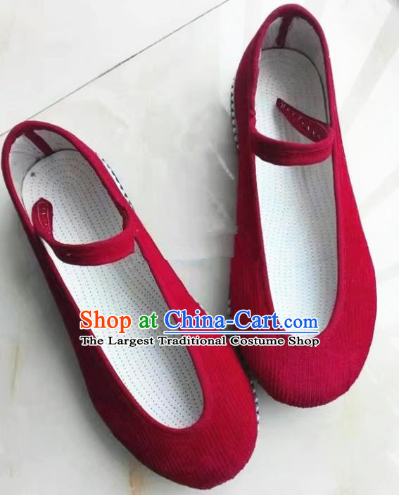 Chinese Traditional Hanfu Shoes Red Shoes Handmade Cloth Shoes for Women