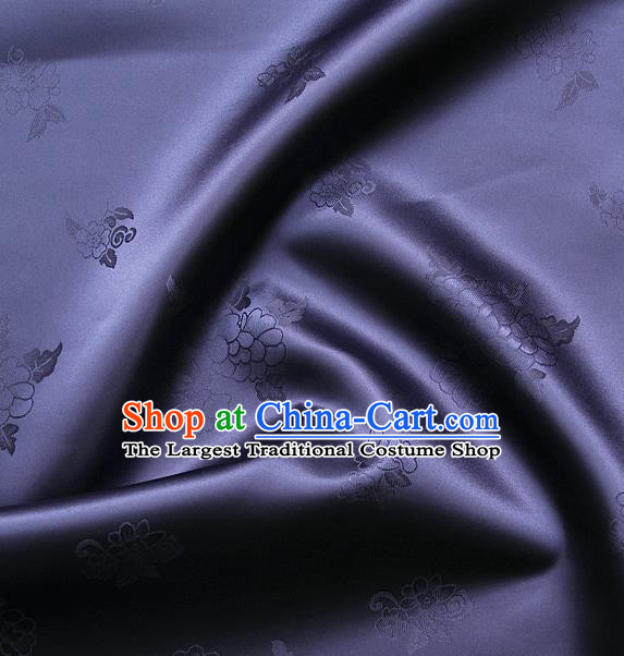Traditional Asian Cloth Drapery Brocade Korean Hanbok Palace Purple Satin Silk Fabric