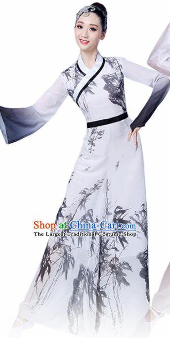 Chinese Traditional Folk Dance White Costumes Classical Dance Yanko Dance Clothing for Women