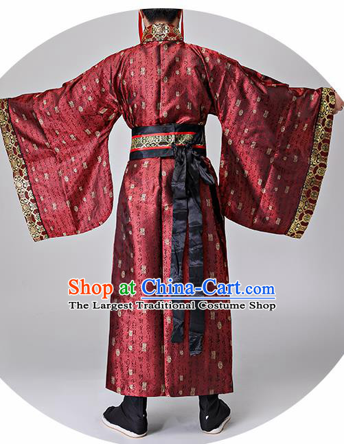Traditional Chinese Han Dynasty Costumes Ancient Drama Chancellor Clothing for Men