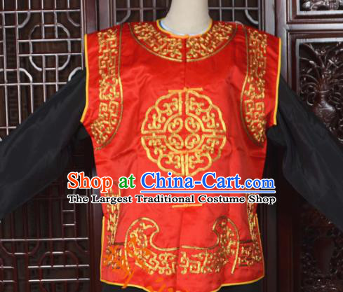 Top Grade Chinese Beijing Opera Costumes Peking Opera Takefu Red Vest for Adults