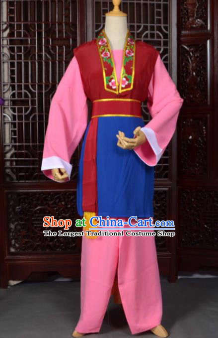 Traditional Chinese Beijing Opera Pantaloon Pink Costumes Ancient Old Women Clothing for Adults