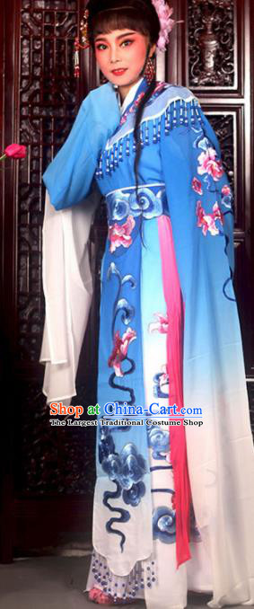 Traditional Chinese Peking Opera Imperial Consort Costumes Ancient Peri Royalblue Dress for Adults