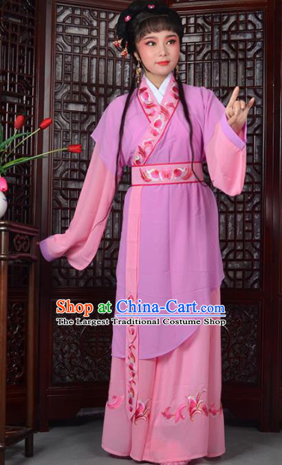 Traditional Chinese Peking Opera Young Lady Costumes Ancient Maidservants Dress for Adults