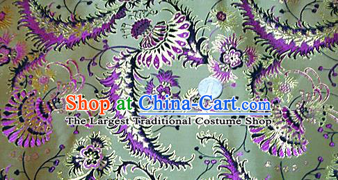 Traditional Chinese Royal Palace Pattern Design Green Brocade Fabric Silk Fabric Chinese Fabric Asian Material