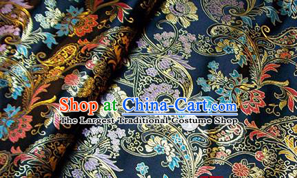 Traditional Chinese Royal Pattern Black Brocade Tang Suit Fabric Silk Fabric Asian Material