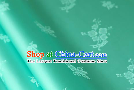 Asian Traditional Classical Pattern Light Green Brocade Cloth Drapery Korean Hanbok Palace Satin Silk Fabric