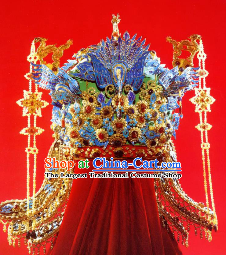 Chinese Traditional Wedding Hair Accessories Ancient Ming Dynasty Empress Phoenix Coronet for Women