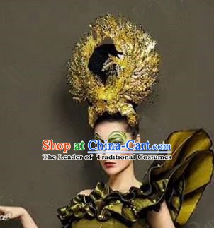 Chinese Handmade Classical Wedding Hairpins Ancient Hanfu Exaggerated Phoenix Coronet Hair Accessories for Women