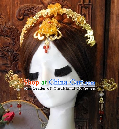 Chinese Handmade Classical Hairpins Ancient Hanfu Hair Clasp Headdress Hair Accessories for Women