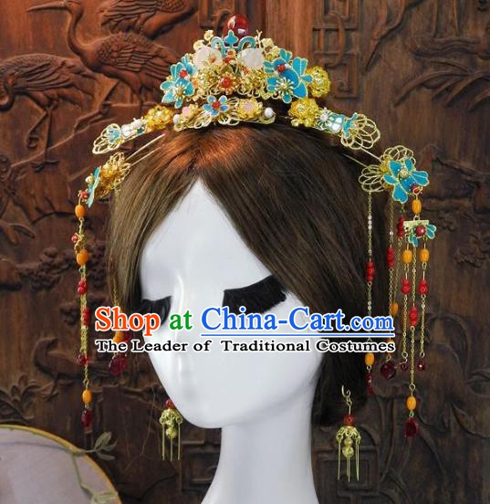 Chinese Handmade Classical Hairpins Ancient Hanfu Xiuhe Headdress Hair Accessories for Women