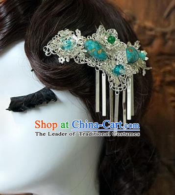 Chinese Handmade Classical Wedding Hair Accessories Ancient Hanfu Tassel Side Hairpins for Women