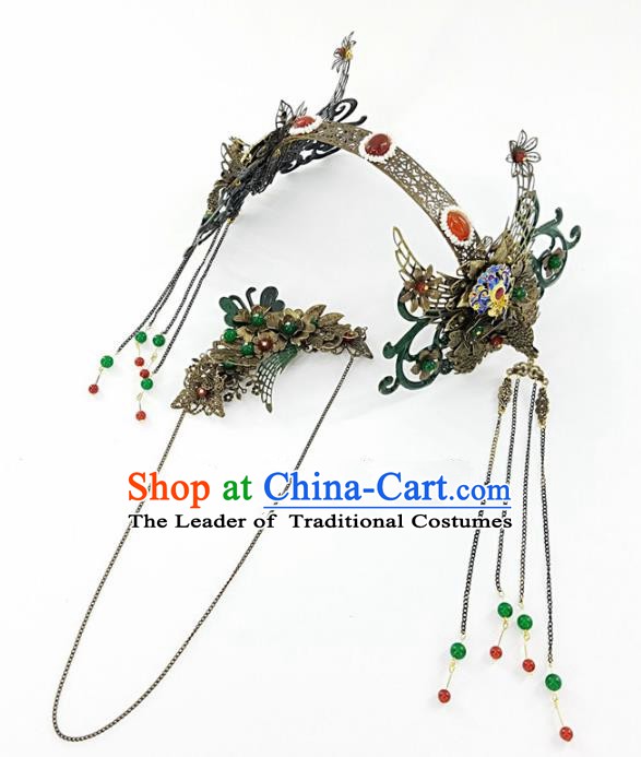 Chinese Handmade Classical Wedding Hair Accessories Ancient Phoenix Coronet Hair Clasp Headdress for Women