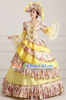 Traditional European Court Princess Renaissance Costume Dance Ball Layered Full Dress for Women