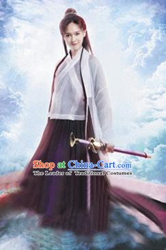 Traditional Chinese Ming Dynasty Swordswoman Costume Ancient Fairy Clothing for Women