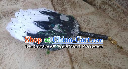 Traditional China Ancient Cosplay Swordsman Tai Chi Feather Fans for Men