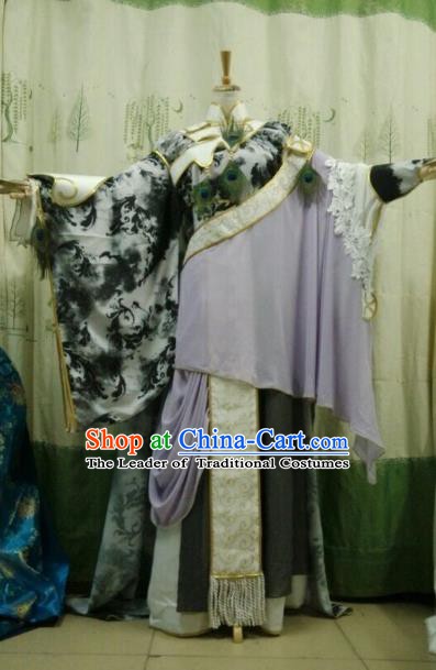 China Ancient Cosplay Halloween Swordsman Costume Traditional Queen Hanfu Dress for Women
