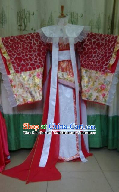 China Ancient Cosplay Halloween Palace Lady Costume Traditional Queen Hanfu Dress for Women