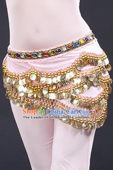 Traditional Asian Indian Belly Dance Waist Accessories Pink Waistband India National Dance Belts for Women