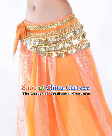 Orange Waistband Asian Indian Belly Dance Waist Accessories India National Dance Belts for Women