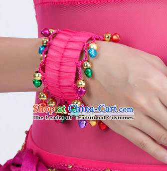 Oriental Indian Belly Dance Accessories Rosy Bracelets India Raks Sharki Bells Bangle for Women