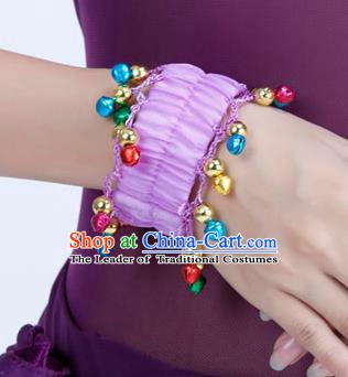 Oriental Indian Belly Dance Accessories Lilac Bracelets India Raks Sharki Bells Bangle for Women
