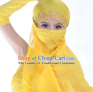 Asian Indian Belly Dance Accessories Yashmak India Traditional Dance Yellow Veil for for Women