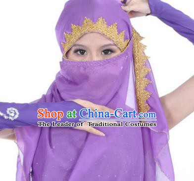 Asian Indian Belly Dance Accessories Yashmak India Traditional Dance Purple Veil for for Women