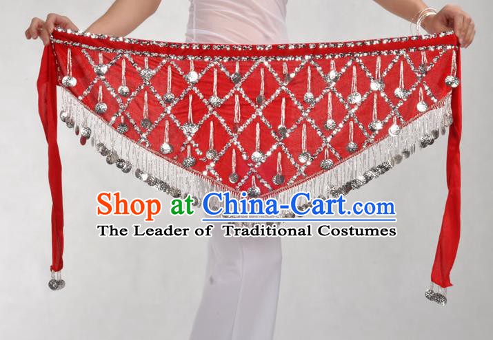 Indian Belly Dance Red Belts Waistband India Raks Sharki Waist Accessories for Women