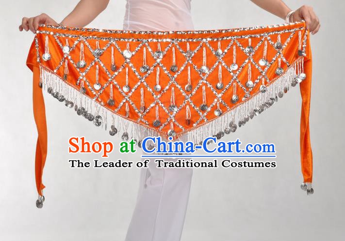 Indian Belly Dance Orange Belts Waistband India Raks Sharki Waist Accessories for Women