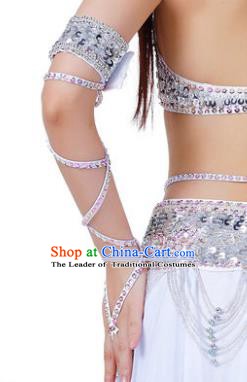 Indian Belly Dance White Sleevelet India Raks Sharki Accessories Wristlet for Women