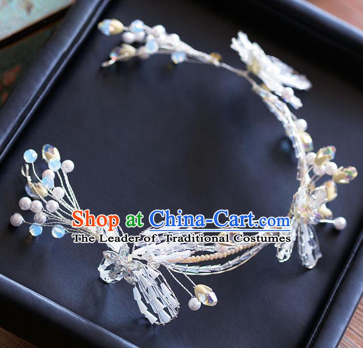 Handmade Classical Wedding Hair Accessories Bride Headwear Crystal Butterfly Hair Clasp for Women