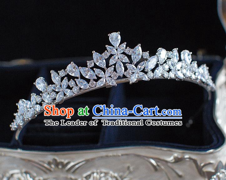 Handmade Classical Hair Accessories Bride Baroque Crystal Royal Crown Coronet Headwear for Women