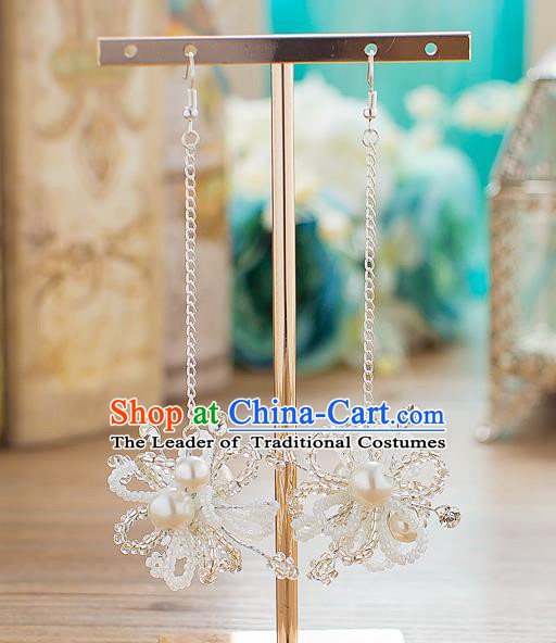 Handmade Classical Wedding Accessories Tassel Eardrop Bride Pearls Earrings for Women